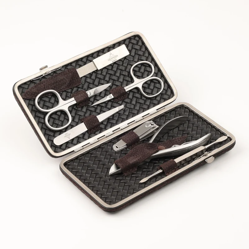 Leder Maniküre Etui Frame XL - 7-Teilig