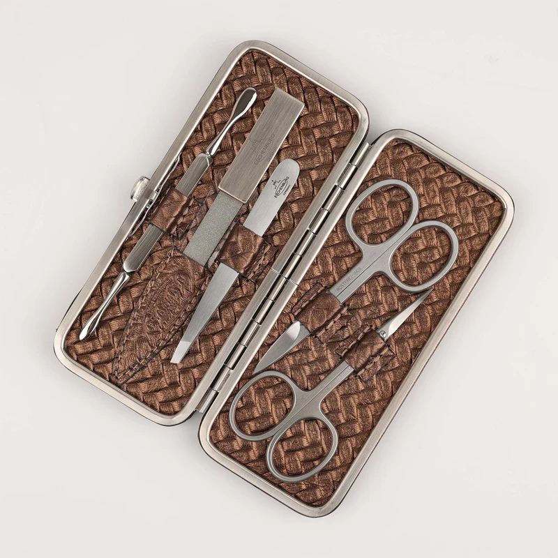 Leder Maniküre Etui Frame L - 5-Teilig