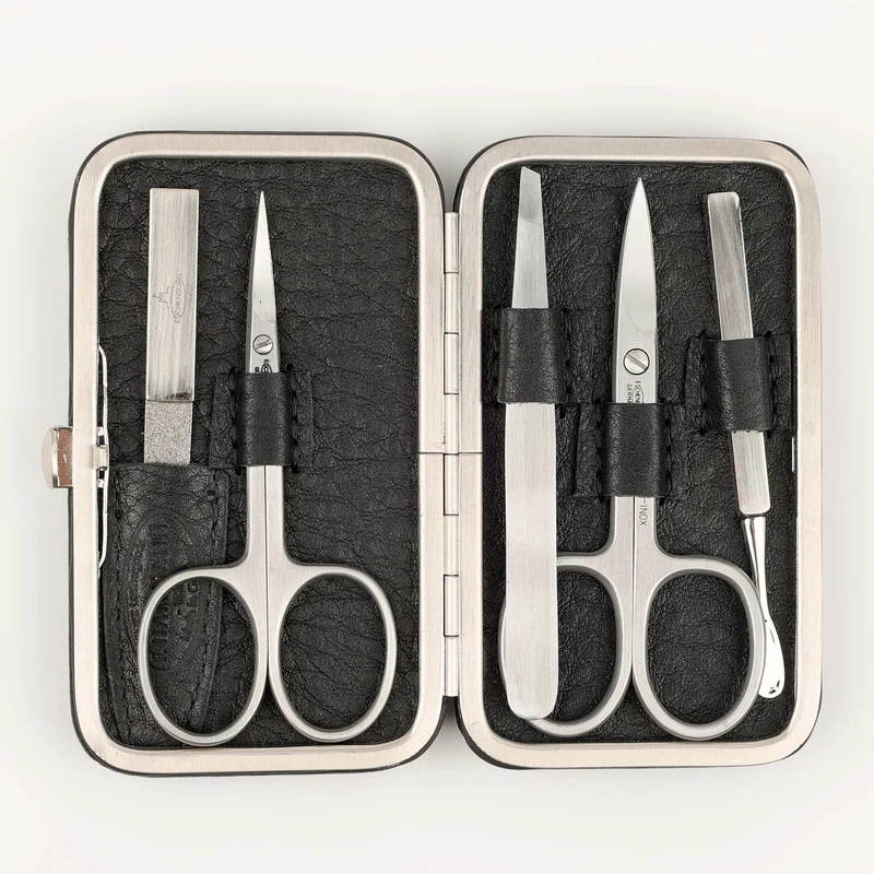 Leder Maniküre Etui Frame M - 5-Teilig