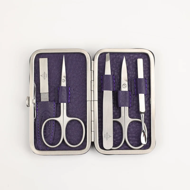 Leder Maniküre Etui Frame M - 5-Teilig