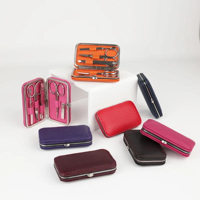 Leder Maniküre Etui Frame M - 5-Teilig