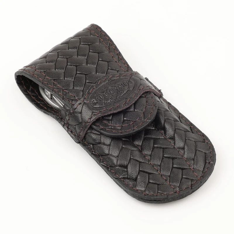 Leder Maniküre Etui Flap - 4-Teilig INOX