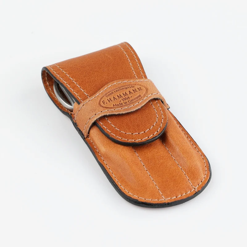 Leder Maniküre Etui Flap - 4-Teilig INOX
