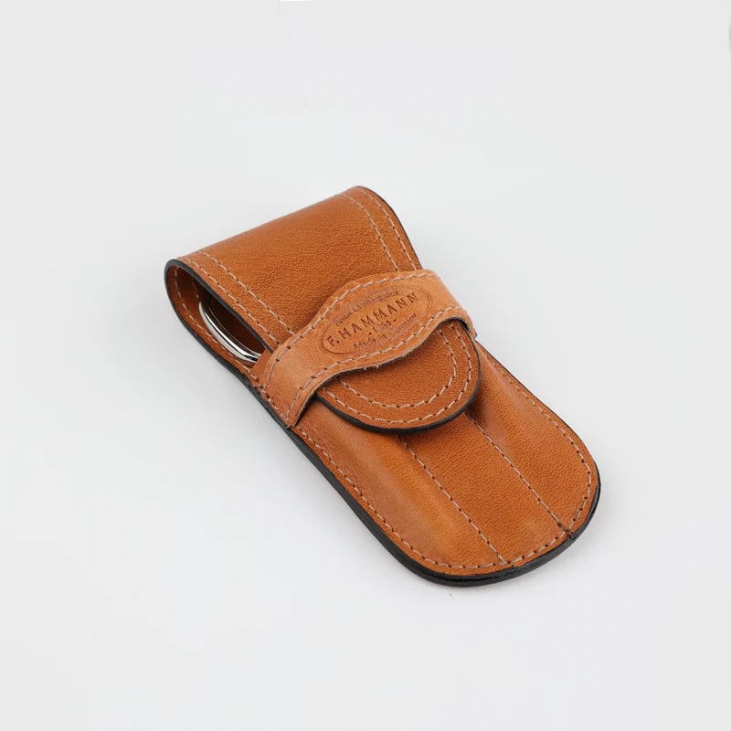 Leder Maniküre Etui Flap - 4-Teilig Nickel