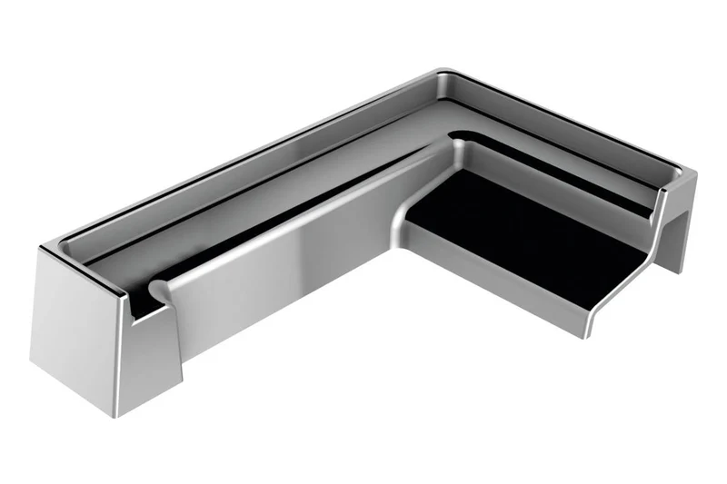 Endkappe lang für Schwallschutzprofil 8x15 mm, links oder rechts, Winkel 57 x 33 mm, Art.Nr. 52.05.0090 und 52.05.0100
