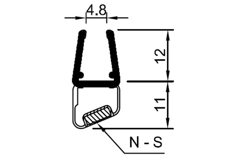 Schwarze Magnetdichtung – 135° Fünfeckdusche, 2x 67,5°, Art.Nr. 6052/6062-B