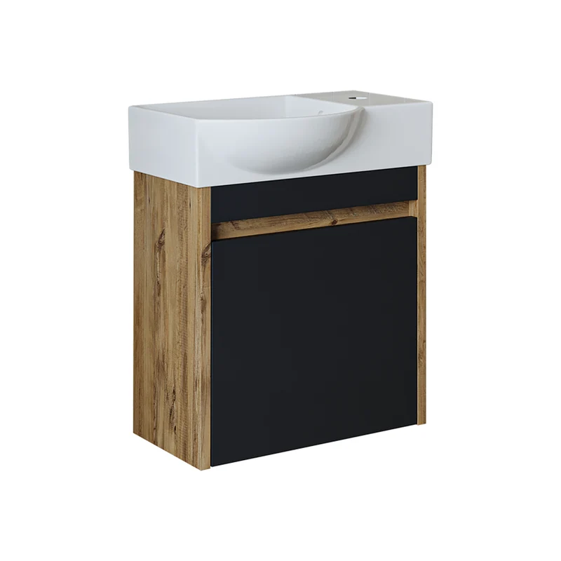 Roomart Waschbeckenunterschrank LEO, 46,5 cm, Hahnloch rechts, in 4 Farben