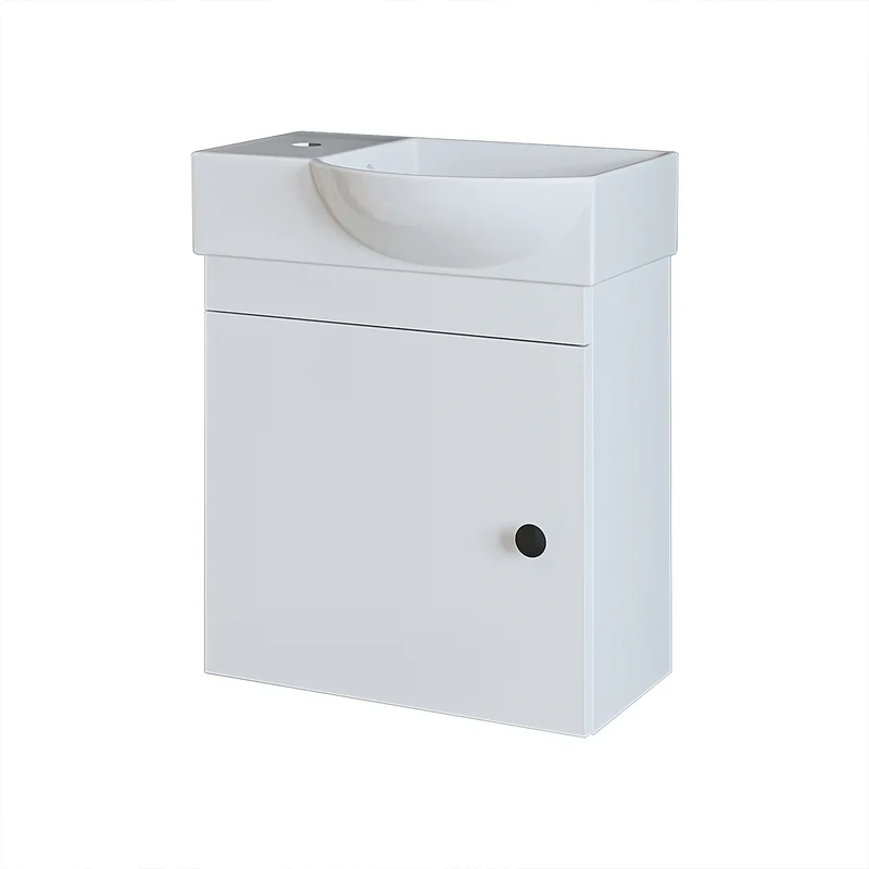 Roomart Waschbeckenunterschrank PUNTO, 46,5 cm, Hahnloch links, in 4 Farben