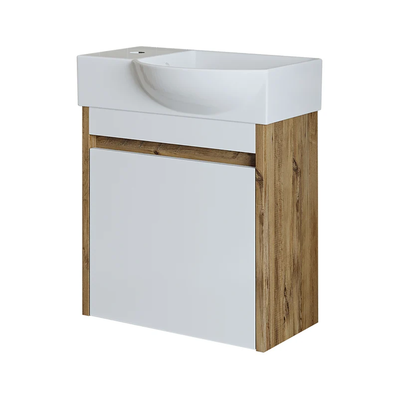 Roomart Waschbeckenunterschrank LEO, 46,5 cm, Hahnloch links, in 4 Farben