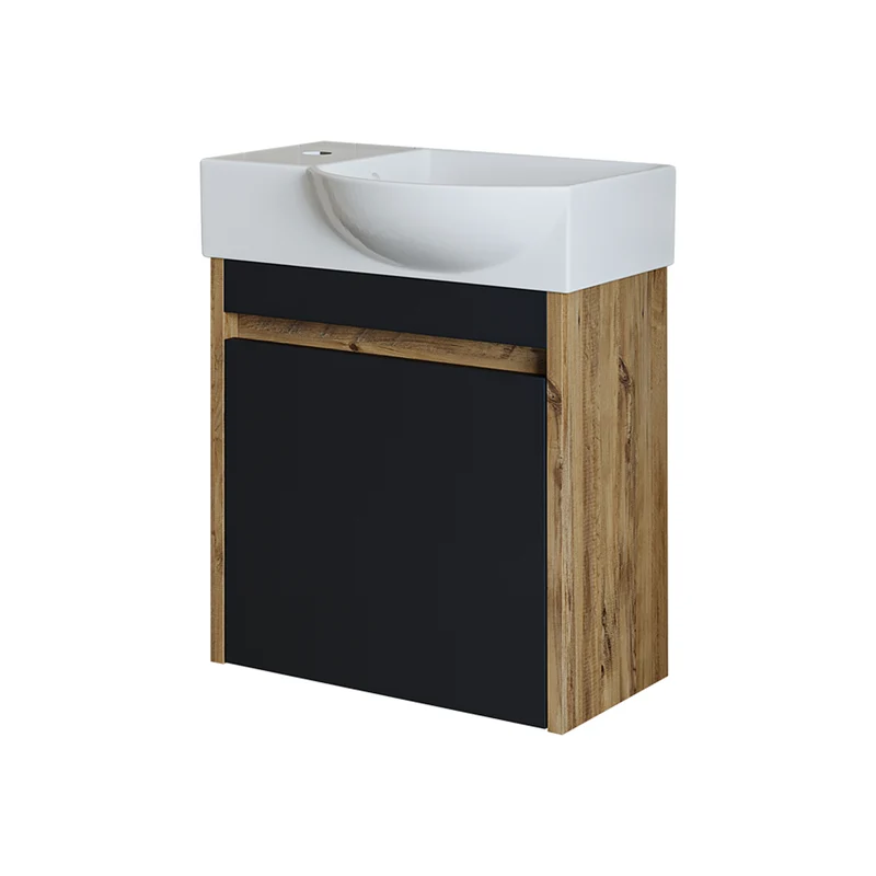 Roomart Waschbeckenunterschrank LEO, 46,5 cm, Hahnloch links, in 4 Farben