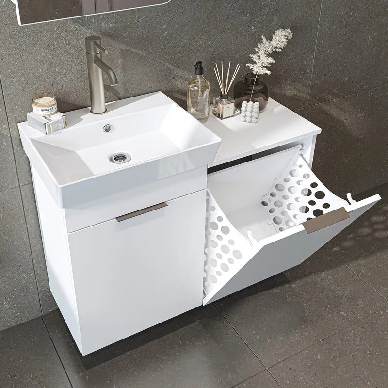 Roomart 3-teiliges Badmöbel-Set LYCIA, 49 cm, Waschtisch mit Spiegelschrank, in 4 Farben