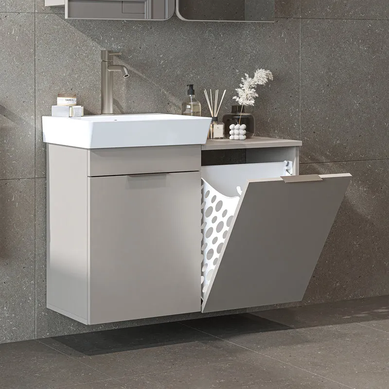 Roomart 3-teiliges Badmöbel-Set LYCIA, 49 cm, Waschtisch mit Spiegelschrank, in 4 Farben