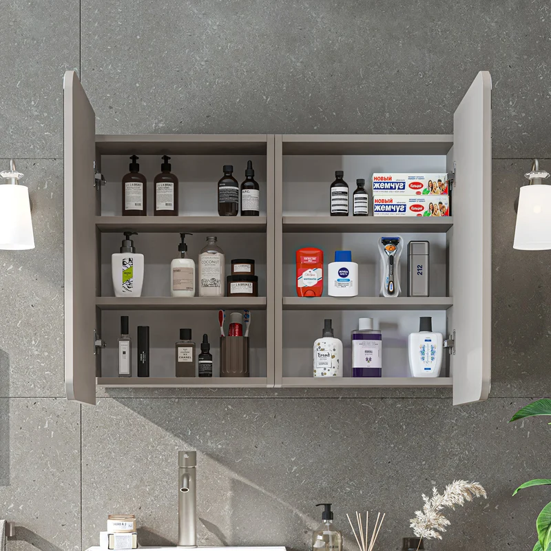 Roomart 3-teiliges Badmöbel-Set LYCIA, 49 cm, Waschtisch mit Spiegelschrank, in 4 Farben
