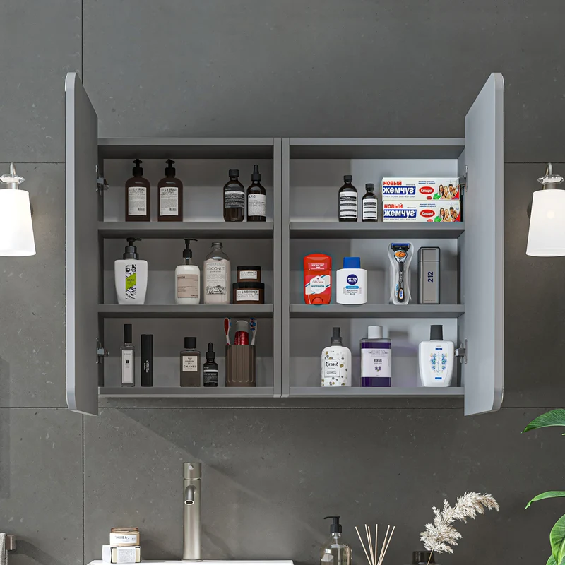 Roomart 3-teiliges Badmöbel-Set LYCIA, 49 cm, Waschtisch mit Spiegelschrank, in 4 Farben