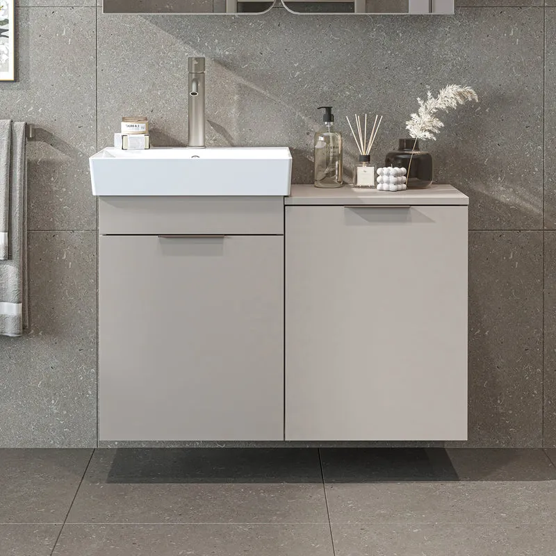 Roomart 3-teiliges Badmöbel-Set LYCIA, 49 cm, Waschtisch mit Spiegelschrank, in 4 Farben