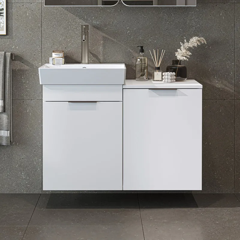 Roomart 3-teiliges Badmöbel-Set LYCIA, 49 cm, Waschtisch mit Spiegelschrank, in 4 Farben