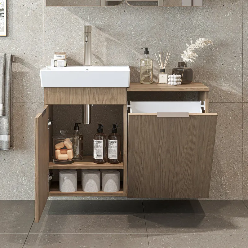 Roomart 3-teiliges Badmöbel-Set LYCIA, 49 cm, Waschtisch mit Spiegelschrank, in 4 Farben