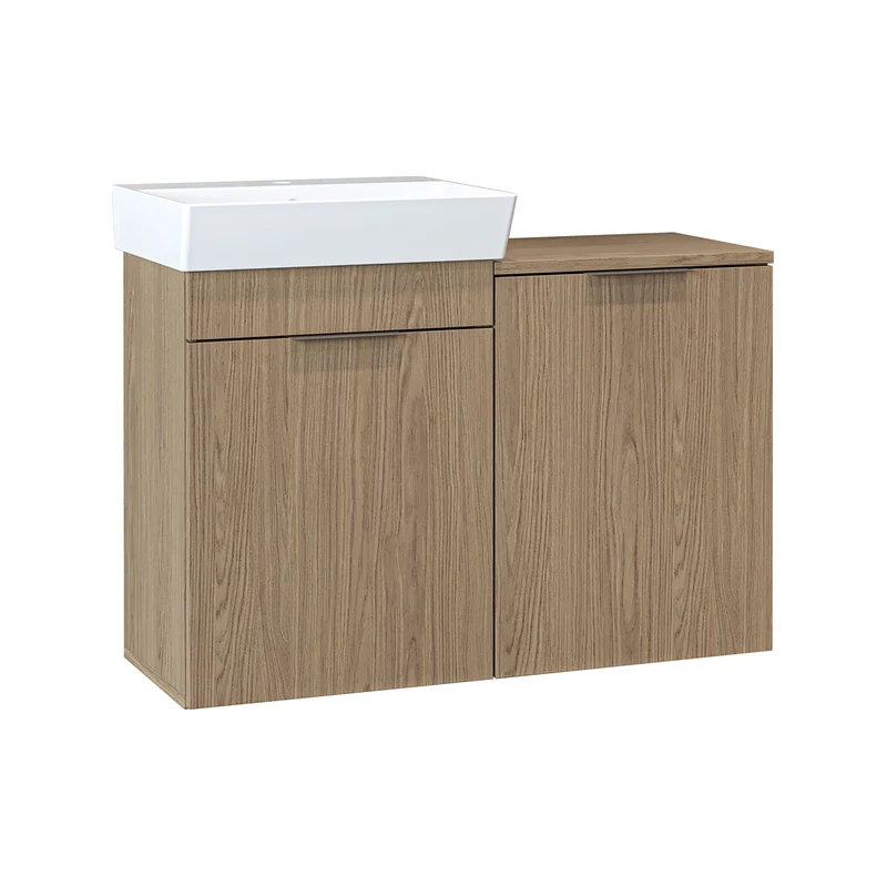 Roomart 3-teiliges Badmöbel-Set LYCIA, 49 cm, Waschtisch mit Spiegelschrank, in 4 Farben