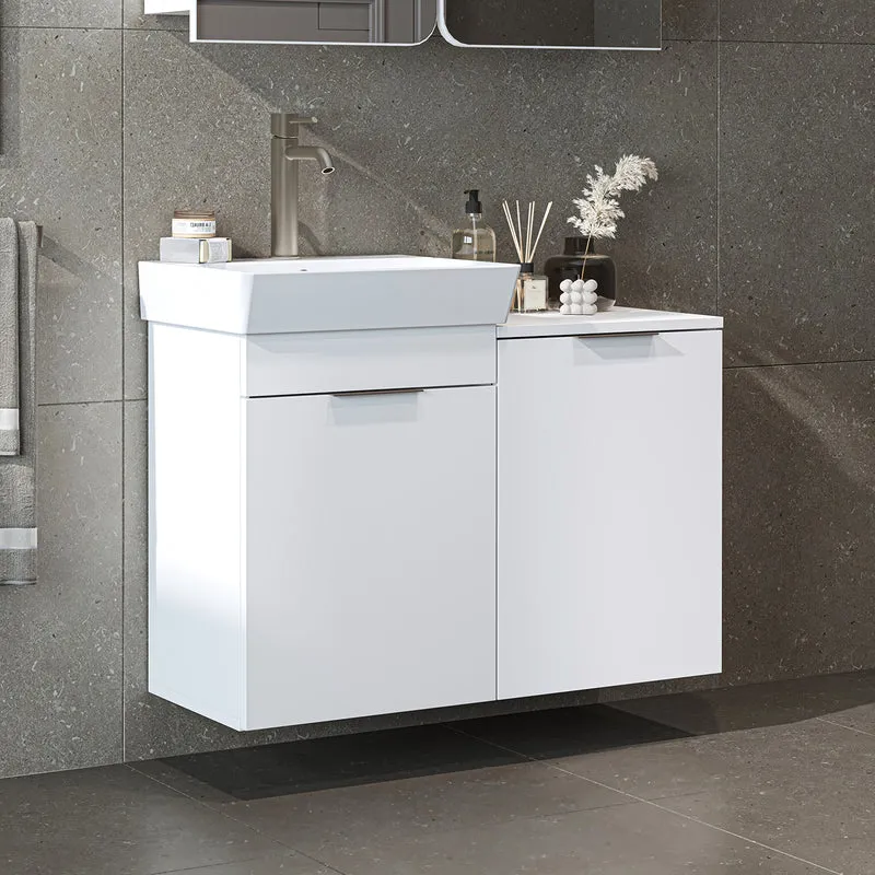 Roomart Waschbeckenunterschrank LYCIA, 49 cm, mit Waschbecken und Wäschefach, in 4 Farben