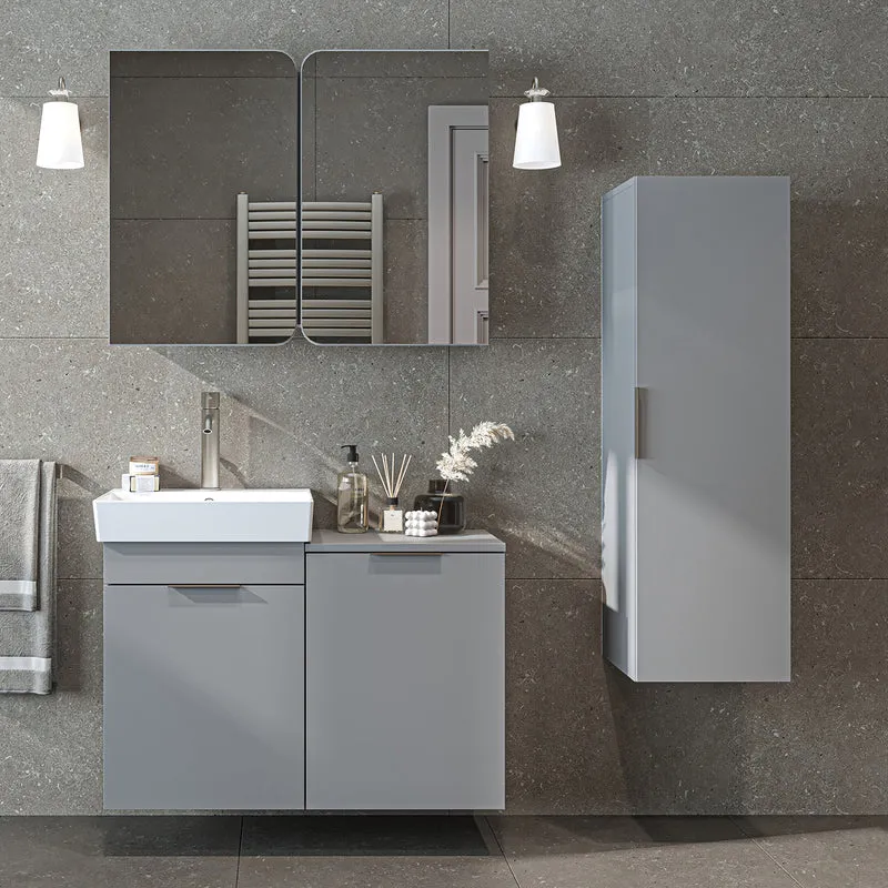 Roomart 4-teiliges Badmöbel-Set LYCIA, 49 cm, Waschtisch, Spiegelschrank und Hochschrank, in 4 Farben
