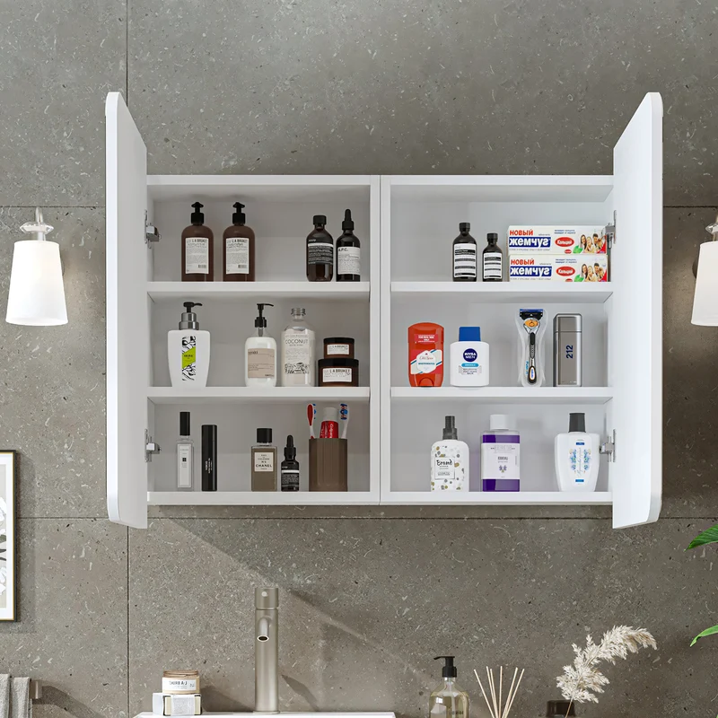 Roomart 4-teiliges Badmöbel-Set LYCIA, 49 cm, Waschtisch, Spiegelschrank und Hochschrank, in 4 Farben