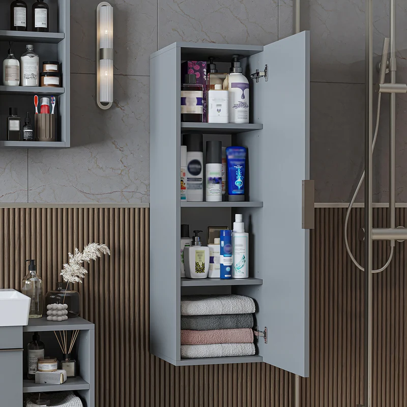Roomart 4-teiliges Badmöbel-Set LYCIA, 49 cm, Waschtisch, Spiegelschrank und Hochschrank, in 4 Farben