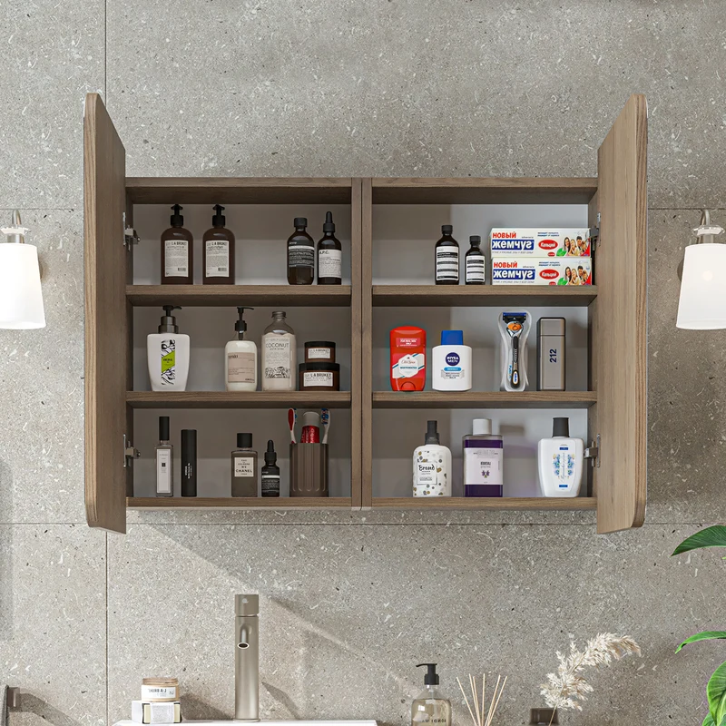 Roomart 4-teiliges Badmöbel-Set LYCIA, 49 cm, Waschtisch, Spiegelschrank und Hochschrank, in 4 Farben