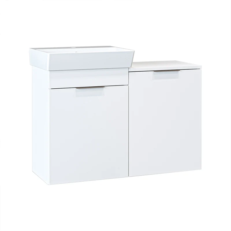 Roomart 4-teiliges Badmöbel-Set LYCIA, 49 cm, Waschtisch, Spiegelschrank und Hochschrank, in 4 Farben