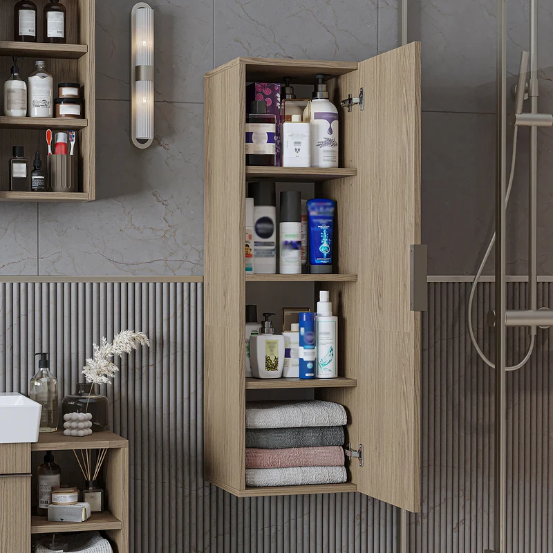 Roomart 4-teiliges Badmöbel-Set LYCIA, 49 cm, Waschtisch, Spiegelschrank und Hochschrank, in 4 Farben