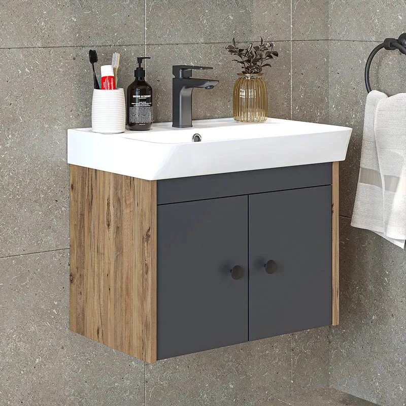 Roomart Badmöbel-Set ADA, 60 cm, mit Keramik-Waschbecken, in 6 Farben