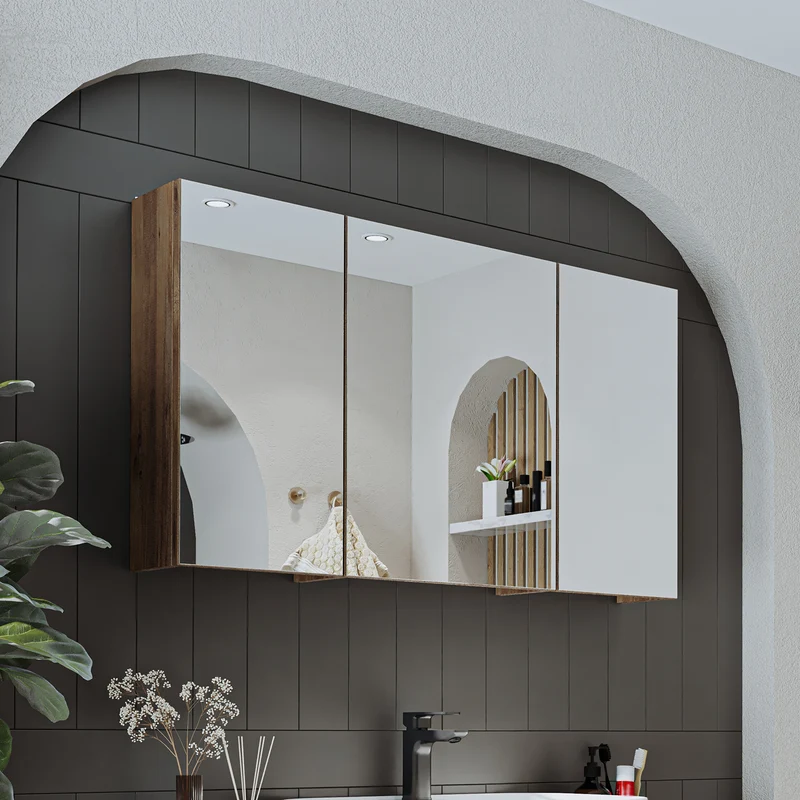 Roomart Badmöbel-Set GUSTO-ATL 105 cm, 4-teilig mit Keramik-Waschbecken und Spiegelschrank