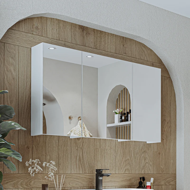Roomart Badmöbel-Set GUSTO-ATL 105 cm, 4-teilig mit Keramik-Waschbecken und Spiegelschrank