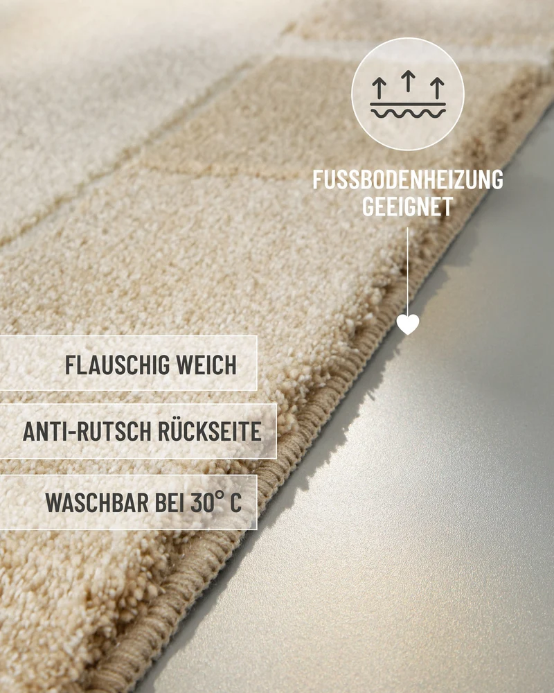 Badteppich Beige Multi "Villa Elba" Homie Living