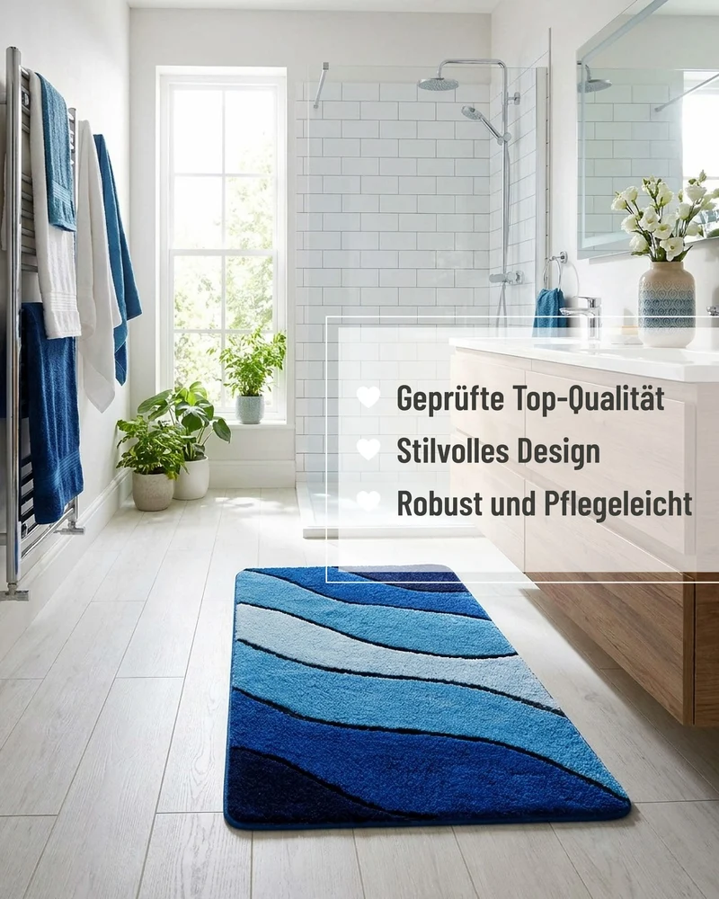 Badteppich Blau Multi "Monte Cavo" Homie Living