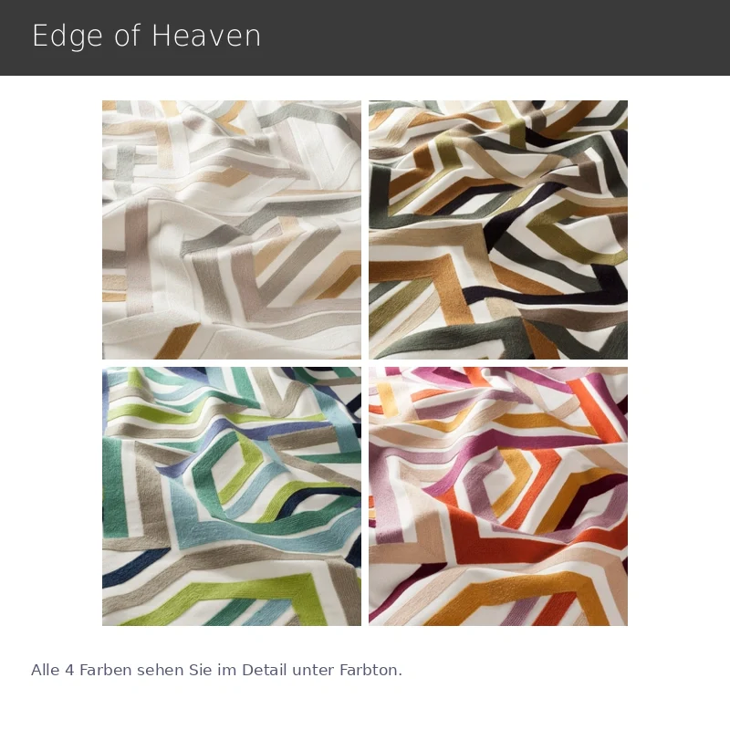 Edge of Heaven – eleganter Designvorhang nach Maß aus Baumwolle mit geometrischem Muster Stickerei