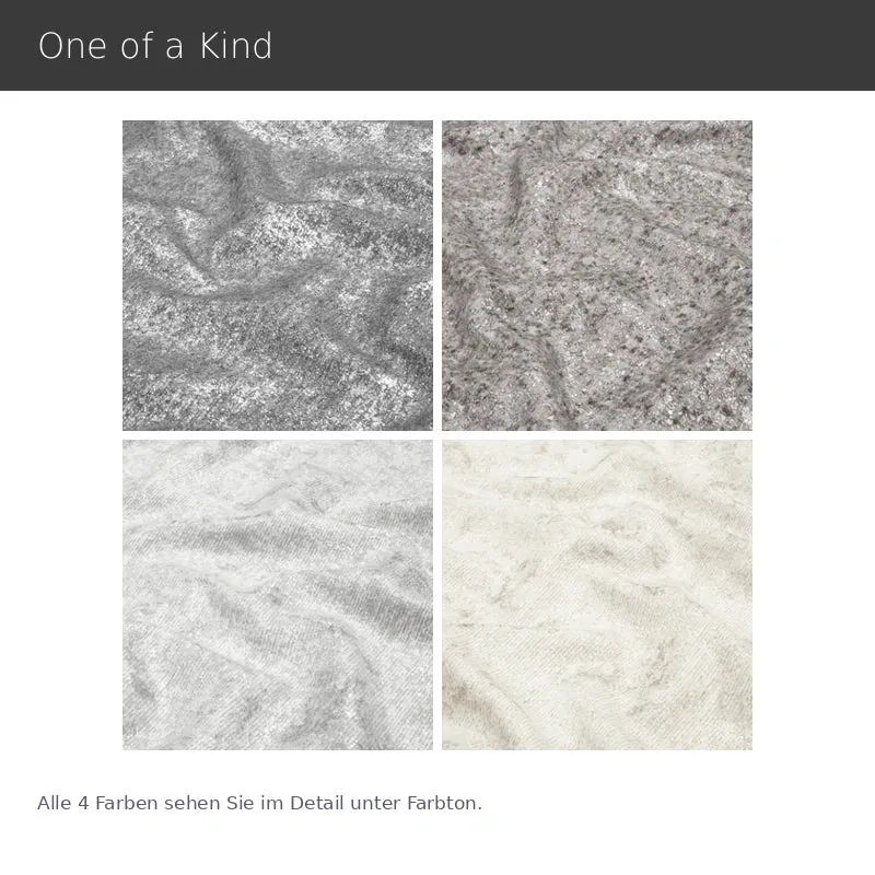 One of a Kind – edler Bouclé Jacquard Vorhang nach Maß Metallic Silber Glanz mit raffiniertem Design