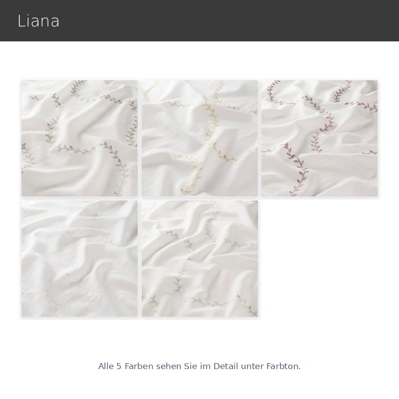 Liana – transparenter Vorhang nach Maß mit Stickerei Rankenmuster in Leinenoptik modernes Landhaus