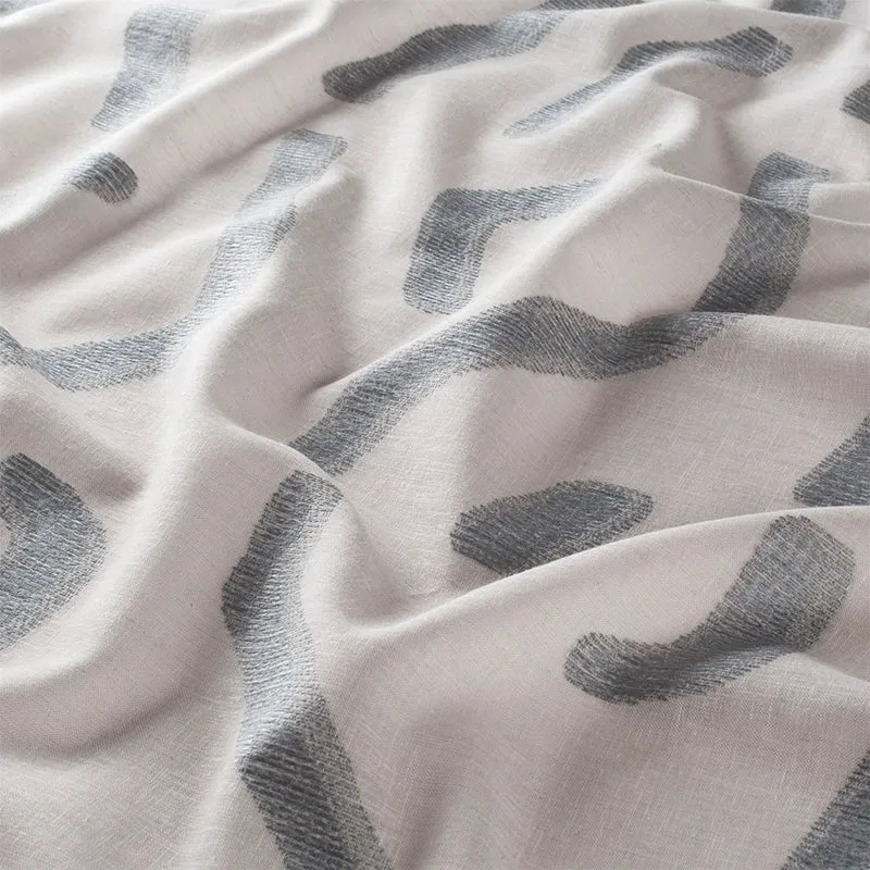 Soft Shapes – halbtransparenter Design Vorhang nach Maß mit organischem Muster Leinenanteil