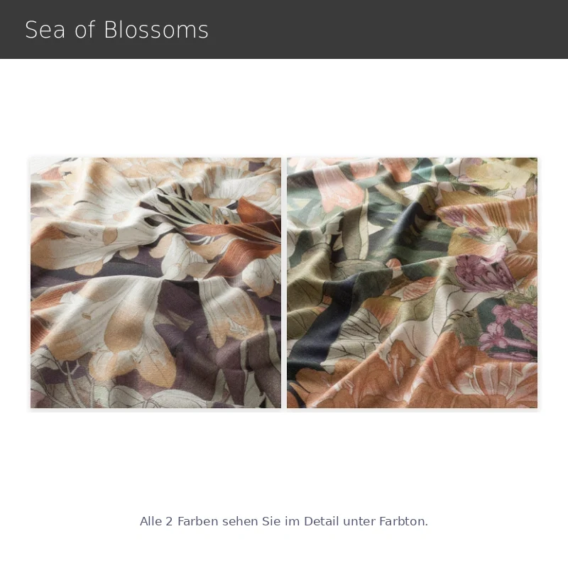 Sea of Blossoms – floraler Design Vorhang nach Maß auf schwerer Leinen-Viskose-Qualität Hibiskus und Lilien
