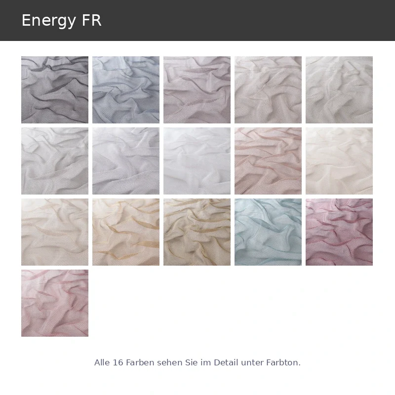 Energy FR – transparenter Vorhang nach Maß mit moderner feiner Netzstruktur