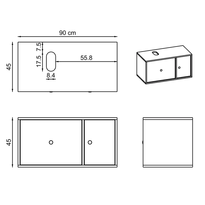 Roomart Badmöbel GUSTO, 90 cm, mit ovalem Aufsatzbecken und Schublade, in 2 Farben
