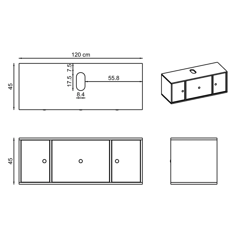 Roomart 4-teiliges Badmöbel-Set GUSTO, 120 cm, mit ovalem Waschbecken und Hochschrank, in 2 Farben