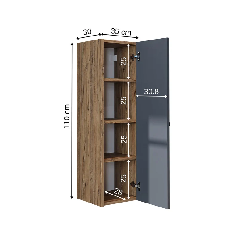 Roomart Badschrank ADA, 110 cm, wandhängend mit Soft-Close-Tür, in 4 Farben