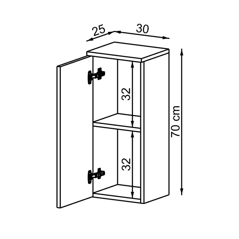Roomart Badschrank PUNTO, 70 cm, wandhängend mit Soft-Close-Tür, in 4 Farben