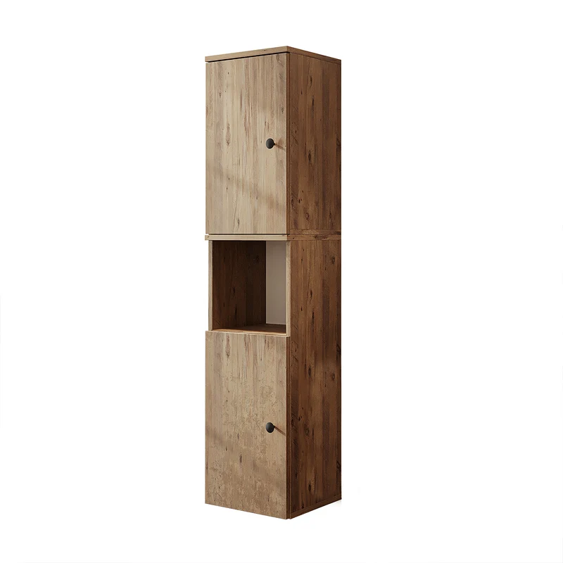 Roomart 4-teiliges Badmöbel-Set LOTUS, 65 cm, mit rundem Aufsatzbecken und Hochschrank, in 3 Farben