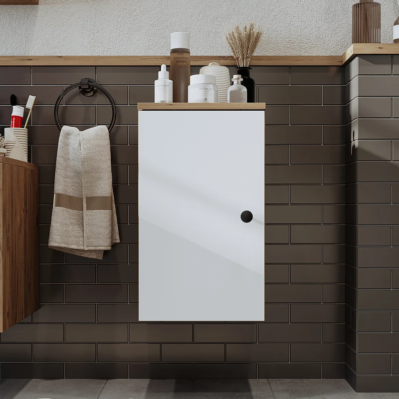 Roomart Badmöbel Set LOTUS 95 cm – 4-teiliges Badezimmermöbel mit Keramik-Waschbecken, Spiegelschrank & Hochschrank – Modernes Design