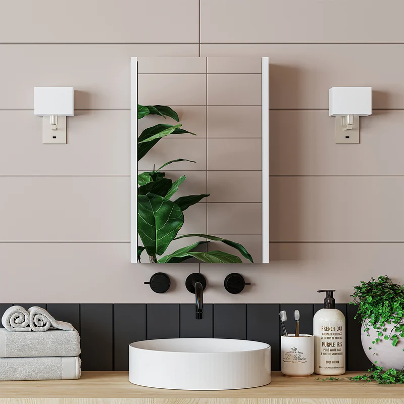 Roomart Badmöbel-Set PUNTO, 46 cm, schmales Gäste-WC-Set mit Spiegelschrank, in 4 Farben