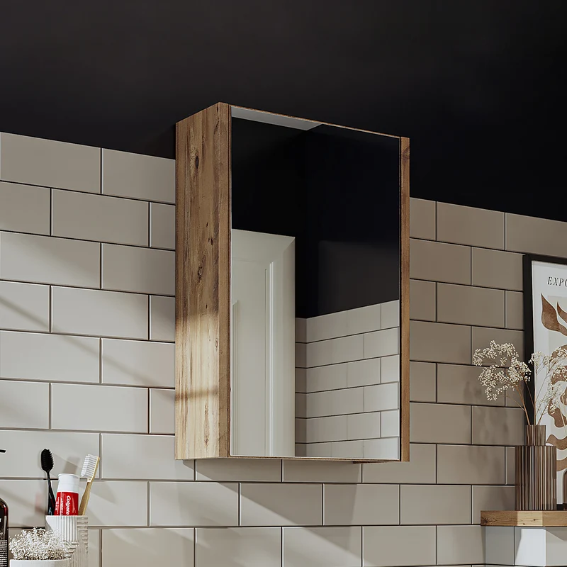 Roomart Badmöbel-Set PUNTO, 46 cm, schmales Gäste-WC-Set mit Spiegelschrank, in 4 Farben