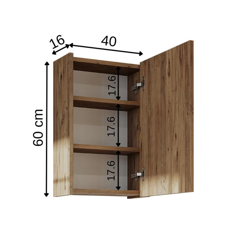 Roomart Badmöbel-Set PUNTO, 46 cm, schmales Gäste-WC-Set mit Spiegelschrank, in 4 Farben