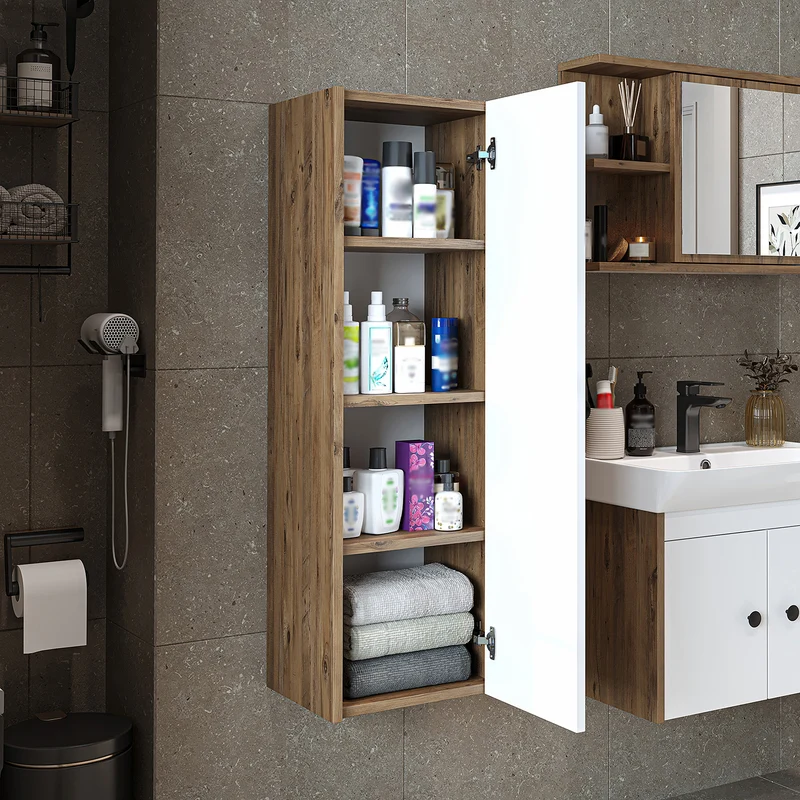 Roomart 4-teiliges Badmöbel-Set ADA, 60 cm, mit Waschbecken und Hochschrank, in 5 Farben